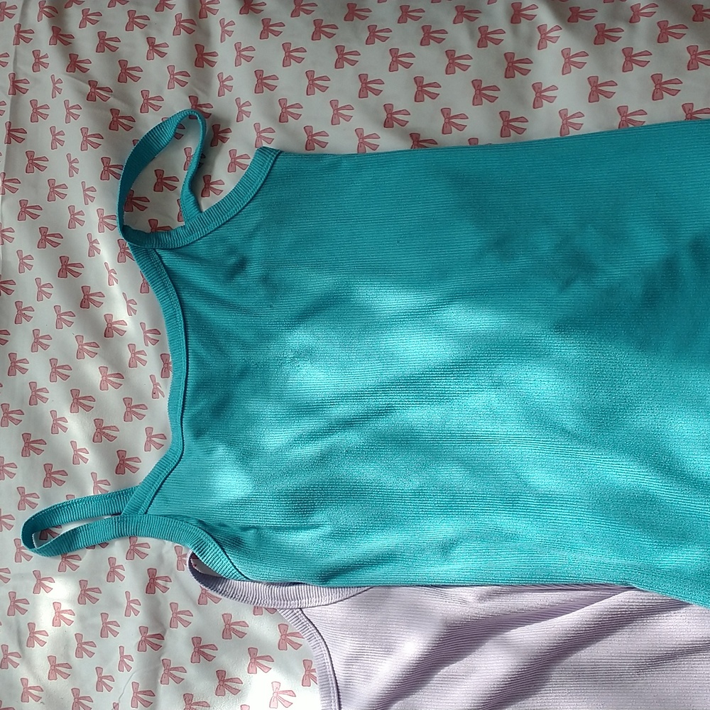 Women's Lavender and Teal Tank Tops - Picture 3 of 3